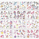 Vibrant Cartoon Kids Temporary Tattoos - 12 Fun Animal Packs