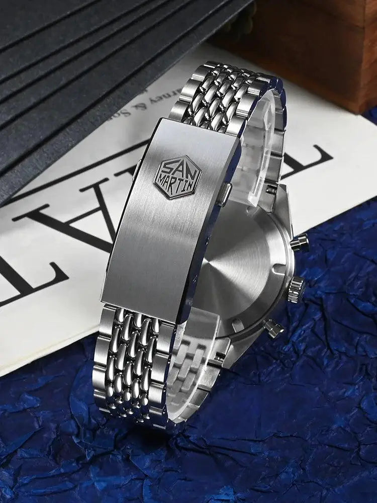 San Martin Chronograph Quartz Watch Sporty Elegance