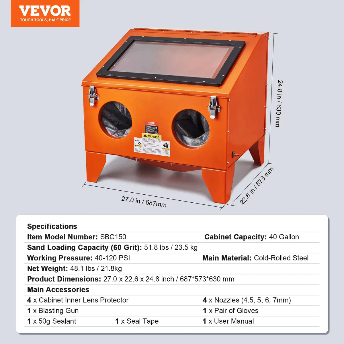Heavy Duty Metal Rust Removal Cabinet — product view 8