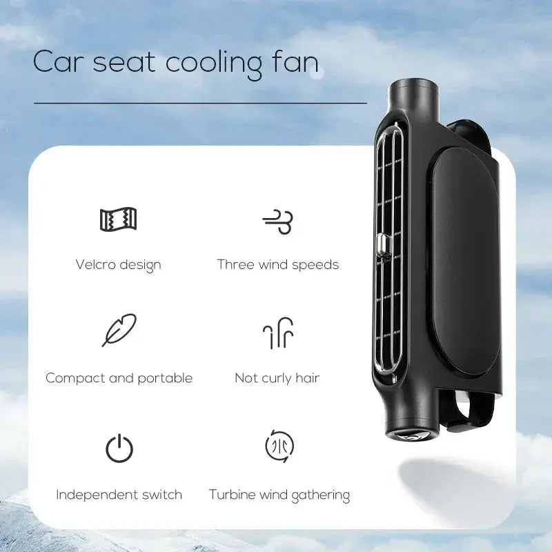 Portable USB Car Seat Fan For Front And Rear Headrests - OurLum.com