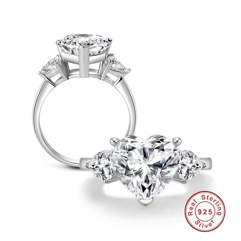 Heart Moissanite Ring in Sterling Silver — product view 2
