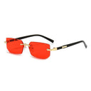 Trendy Rimless Rectangle Sunglasses for Men and Women Stylish