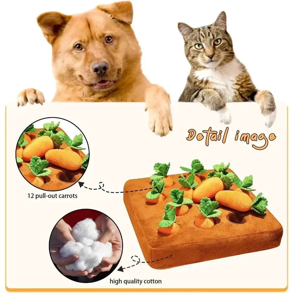 Carrot Snuffle Mat For Dogs Cats Puzzle Toy With 12 Carrots