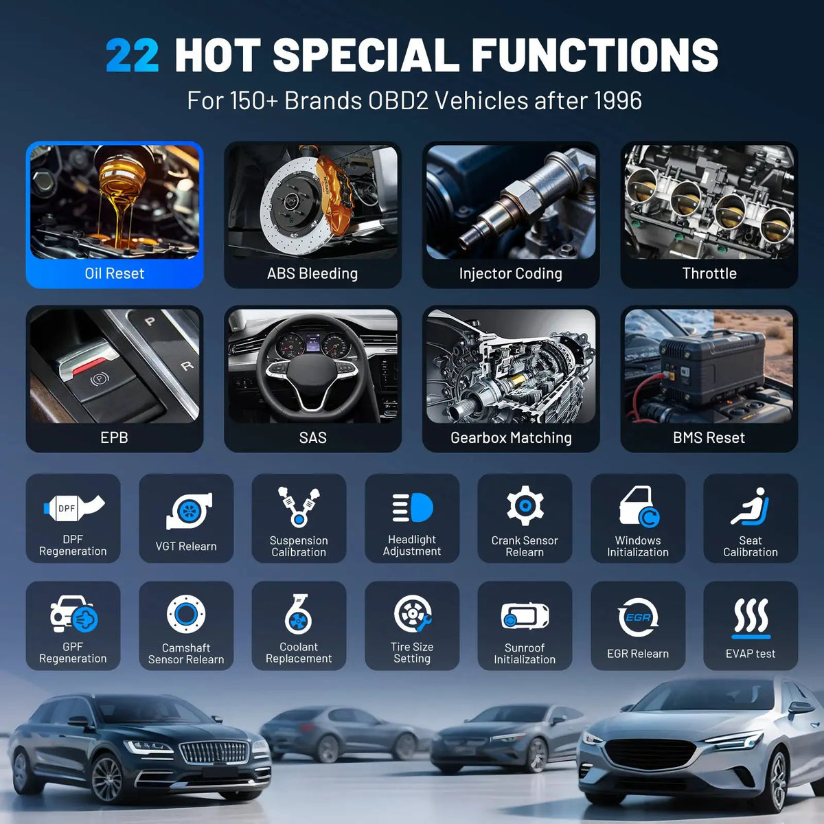 XTOOL TP580 TPMS Programming Diagnostic Tools All System Automotive Scanner 22+ Services Lifetime Free Update TP150 Upgrade