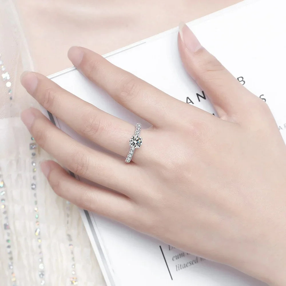 Moissanite Ring in Sterling Silver CB0803 — product view 5