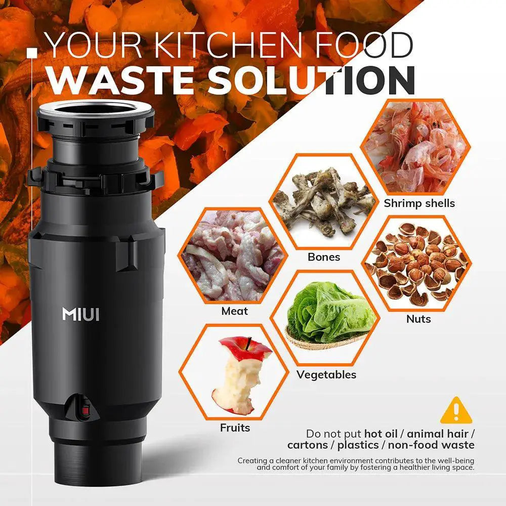MIUI Continuous Feed Garbage Disposal With Sound Reduction