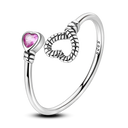 Sterling Silver Ring Sparking Purple