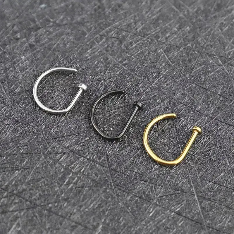 Women Fake Nose Ring Hoop Septum Non Piercing Clip