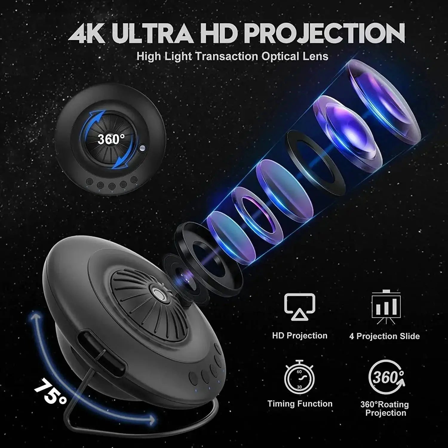 8 In 1 Led Ufo Star Projector Night Light For Kids Room