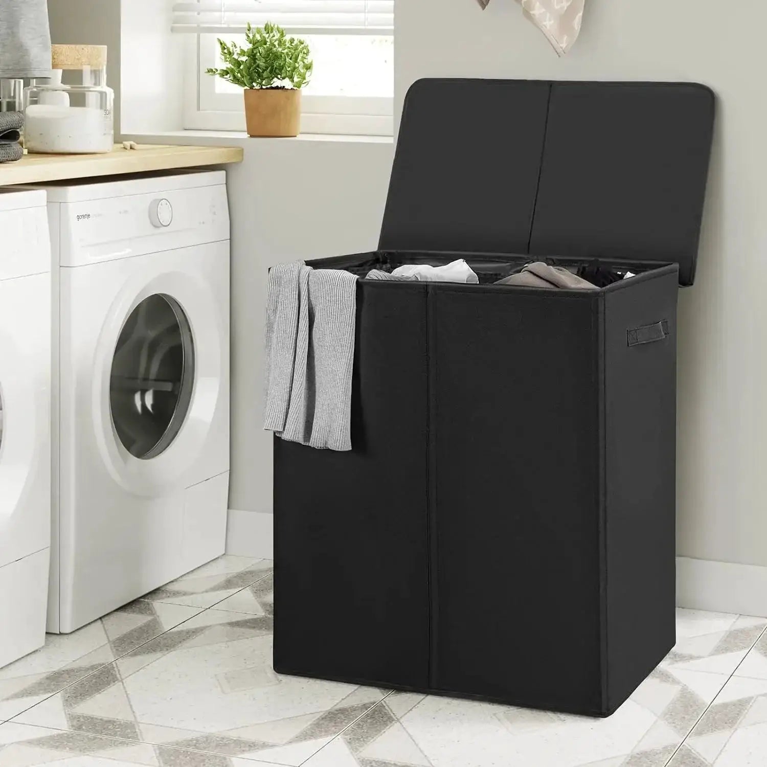 Wowlive 154L Double Laundry Hamper With Lid And Bags