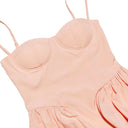 Suninheart Elegant Spaghetti Strap Midi Dress Navy Blue