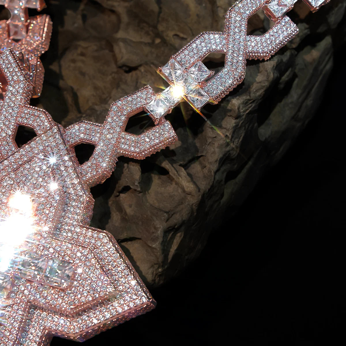 Iced Out Layered Cross Pendant
