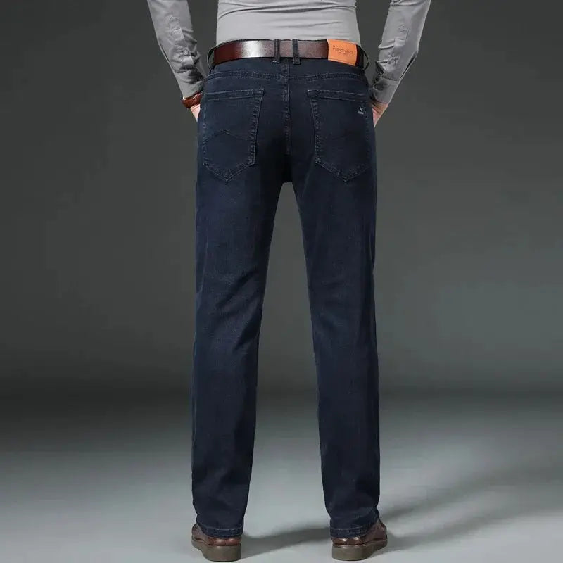 Autumn Winter Brand New High Waist Jeans Navy Blue Slim Fit