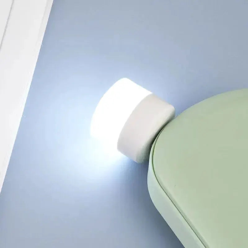 USB Night Light Mini LED Plug Lamp Power Bank Reading