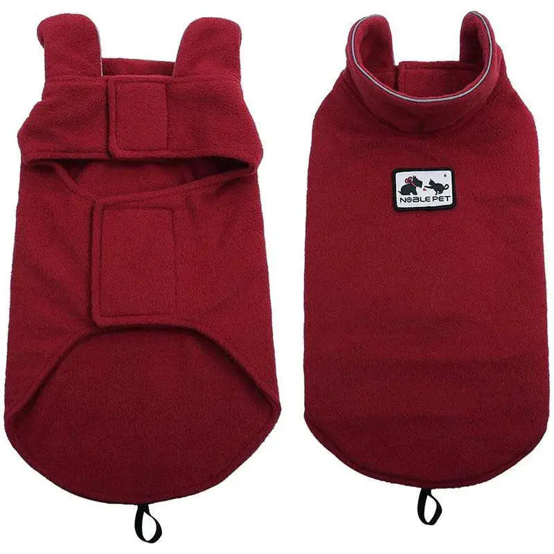 Warm Reflective Dog Coat for Night Walks — Red