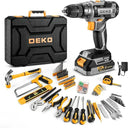 DEKO 20V cordless drill kit with battery, men's drill, manual repair, basic toolbox, suitable for household tools