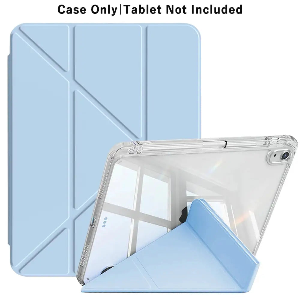 3+Y-fold Flip Clear Cover For iPad 10th 11th Gen 2025 7/8/9 10.2'' Start Case For Air 4 5 6 7 11 For Air 2 9.7 Pro 11 Mini 6 7