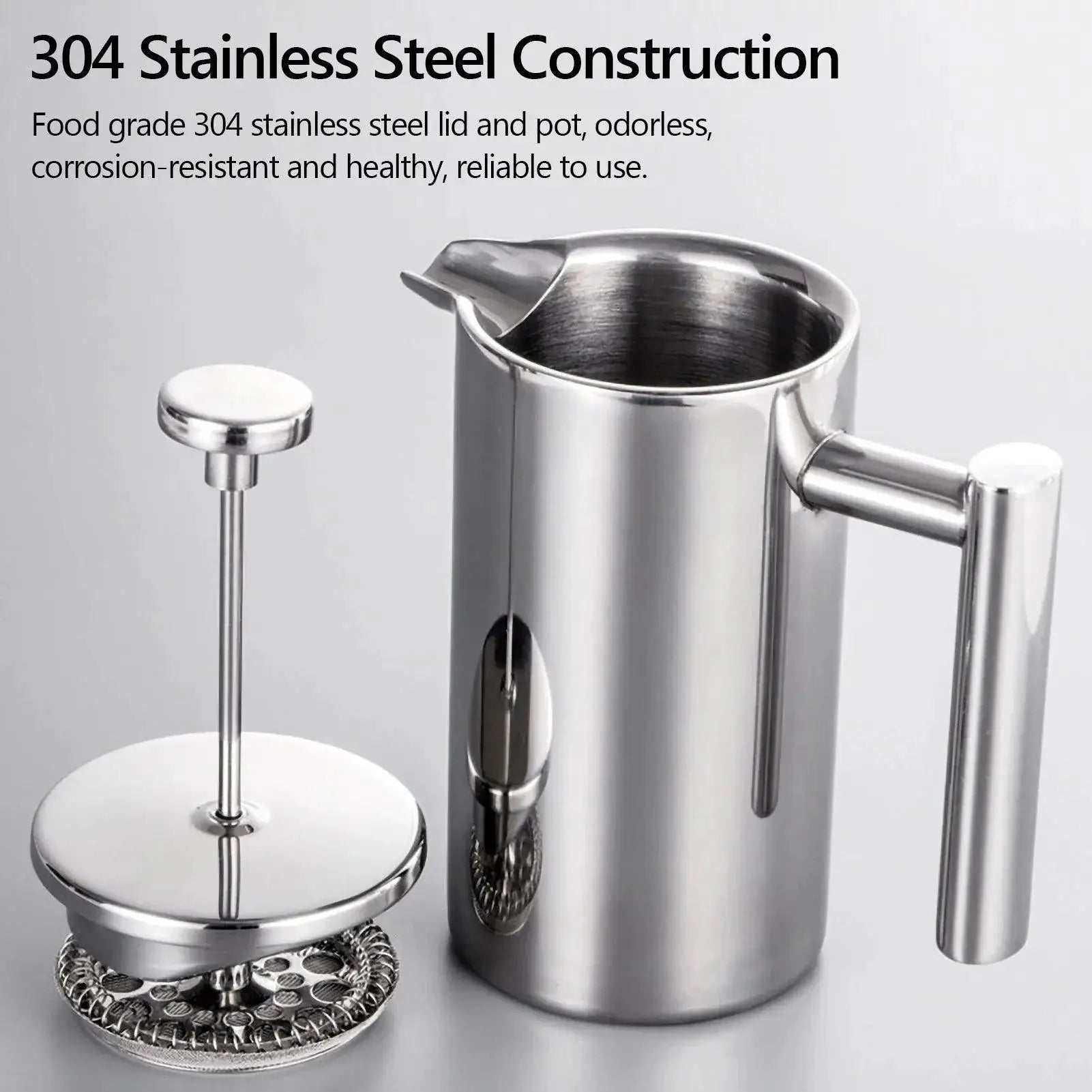 Insulated French Press Coffee Maker Pot 350ml 800ml 1000ml