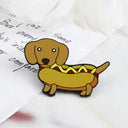 Walking Dogs Cartoon Enamel Pin Labrador Dachshund Bulldog Brooch