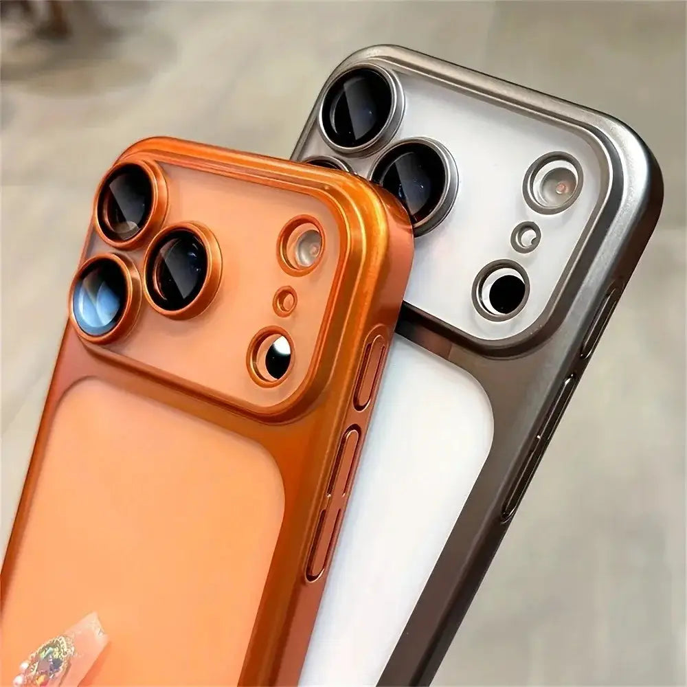 Luxury Plating Color PC Transparent Phone Case For iPhone 18 17 16 15 14 13 18 Pro Max Air Lens Protection Matte Back Hard Cover