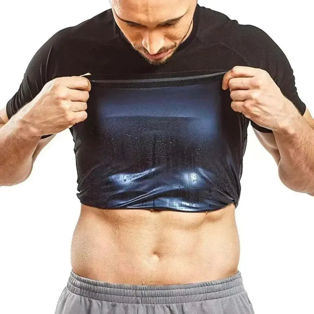 Men's Heat Trapping Sweat Vest and Compression Shirt Set