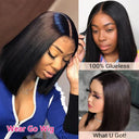 Brazilian Human Hair Short Bob Wig Glueless Lace Front