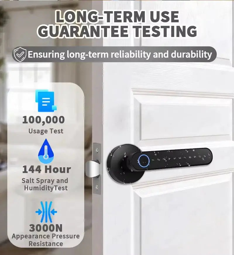 TTLock Smart Door Lock, 5-in-1 Keyless Entry Fingerprint Lock, Anti-Peep Virtual Password, RFID IC Card, Bluetooth APP Remote Unlock, 12 Months Long Standby Digital Security Lock for Home Airbnb Hotel Apartment