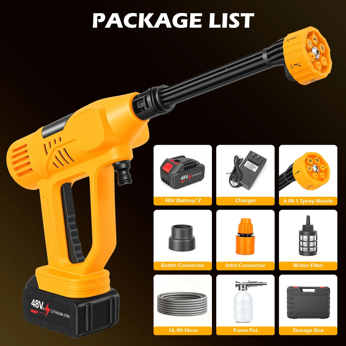 Portable Cordless Car Washer High Pressure Spray Water Gun — product view 9