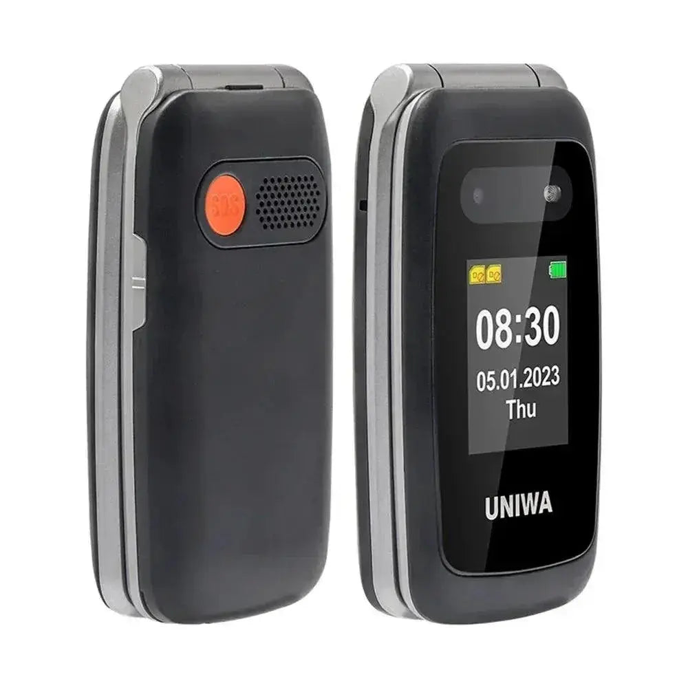 Uniwa V202T 4G Flip Senior Phone 2.4 Inch Dual Screen