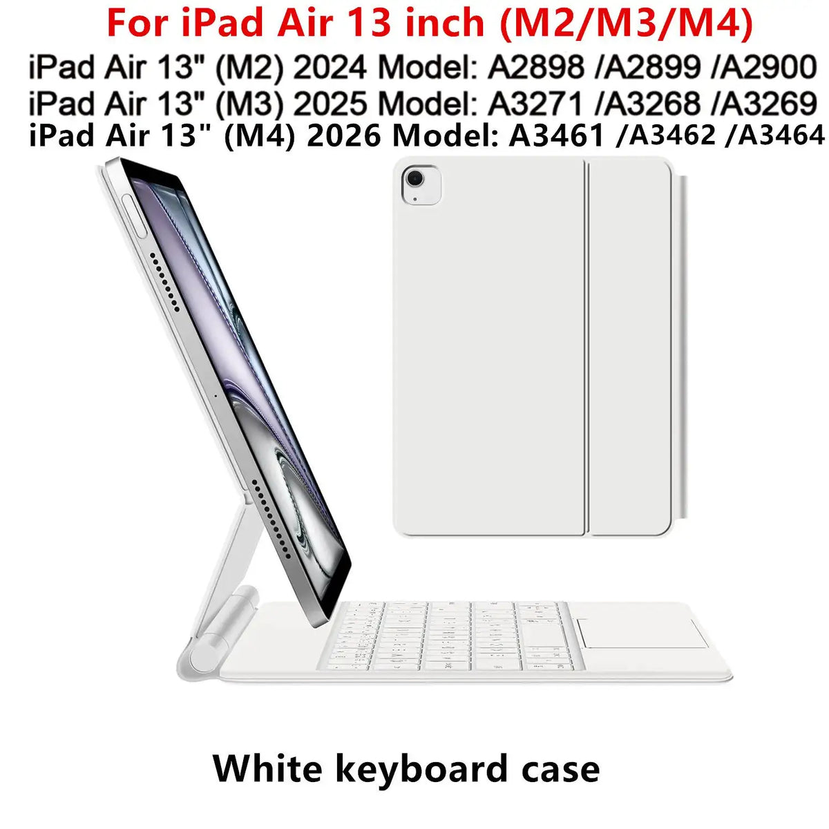 iPad Air Keyboard - Backlit Touchpad Smart Case - Arabic Layout Pro 11 M5 M4 White product image