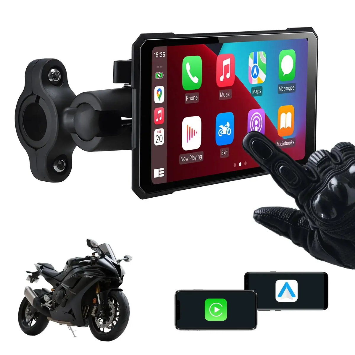 Moto Display - Wireless Carplay Nav - GRAY None product image