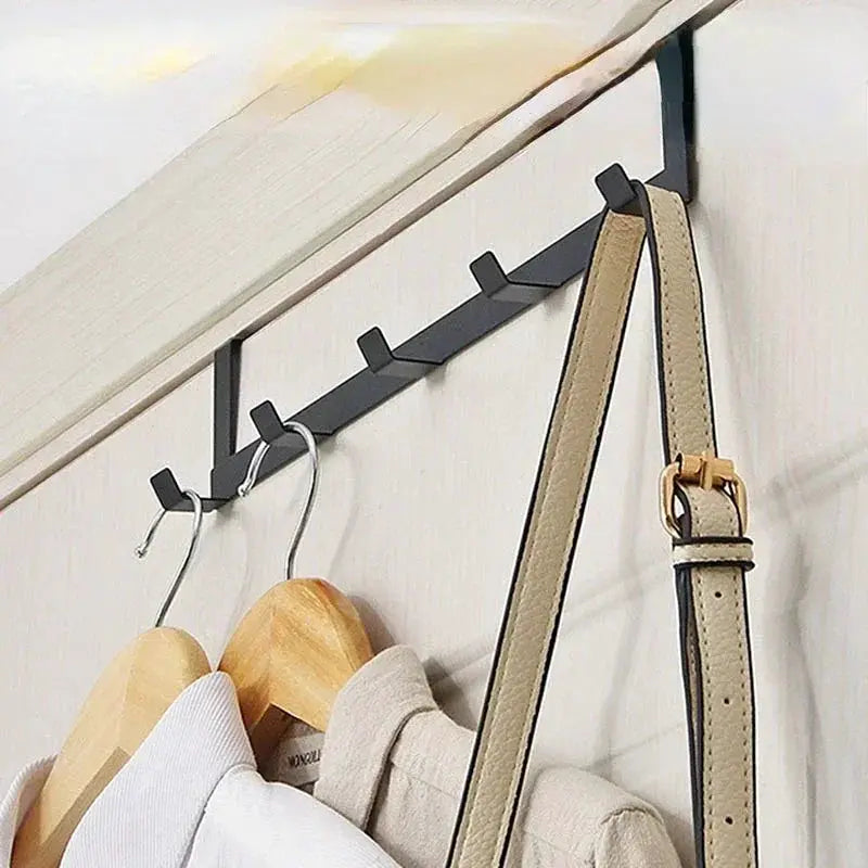 Over The Door 5 Hook Bathroom Organizer Rack For Home