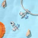 Sterling Silver Blue Ocean Ship