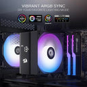 Redragon Cc2312 120mm Single-Tower Cpu Cooler with Digital Screen Top Cover 6×ф6mm Heatpipes Argb Pwm Fans Tdp 220W Pc Cooling S