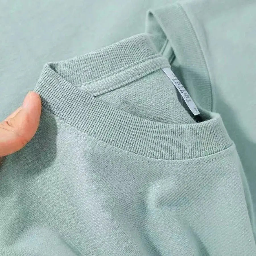 100% Cotton T-Shirt Men Women Solid Color O Neck Tops M-4XL - OurLum.com