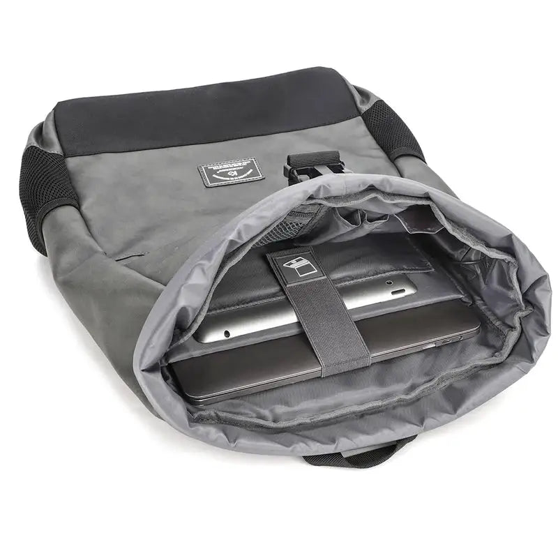 Casual Roll top Backlpack Waterproof usb Laptop Backpacks Bags Lightweight PU Leather Men Luxury Travel Backpack for Women Men