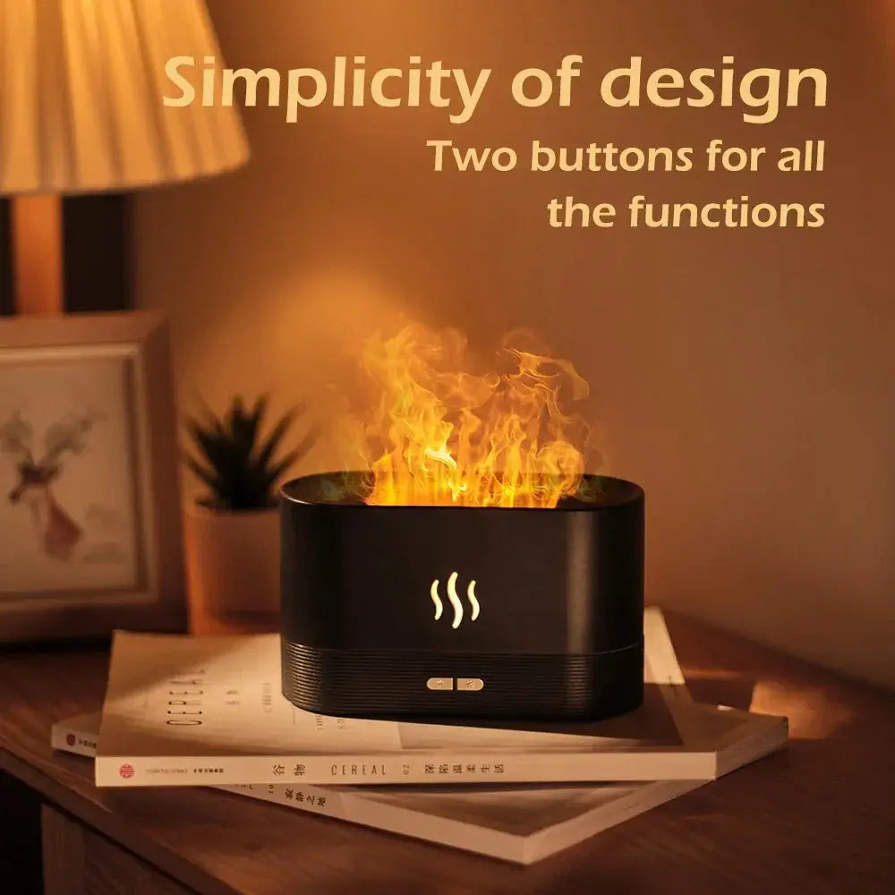 Ultrasonic Aroma Diffuser With Colorful Flame Simulation