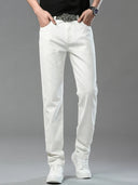 Four Season New Men's Yellow Jeans Fashion Business Casual