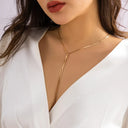 Kpop Adjustable Flat Snake Long Chain Necklace Women Gift