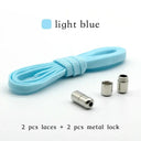 Metal Lock Elastic Shoelaces for Easy No Tie Style