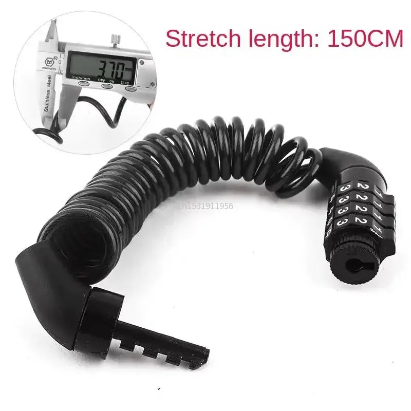 Portable Four Digit Bicycle Lock With Durable Steel Cable