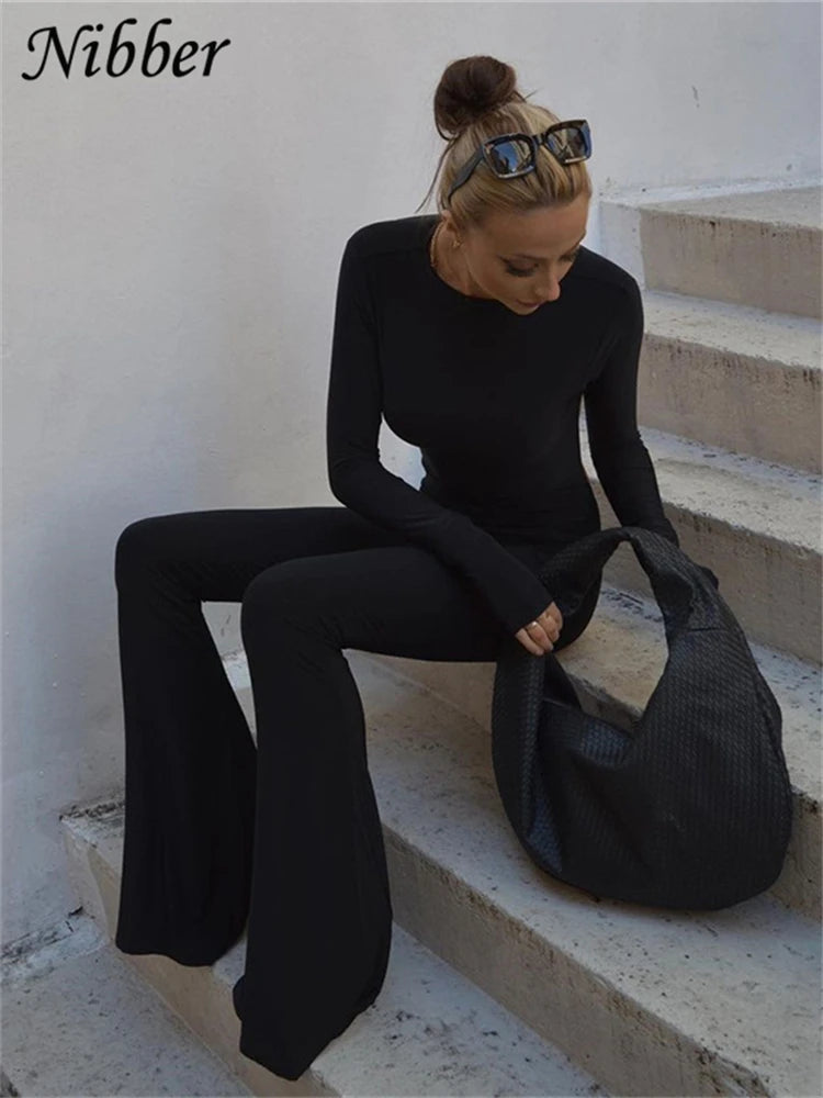 NIBBER Cutout Flared Jumpsuit