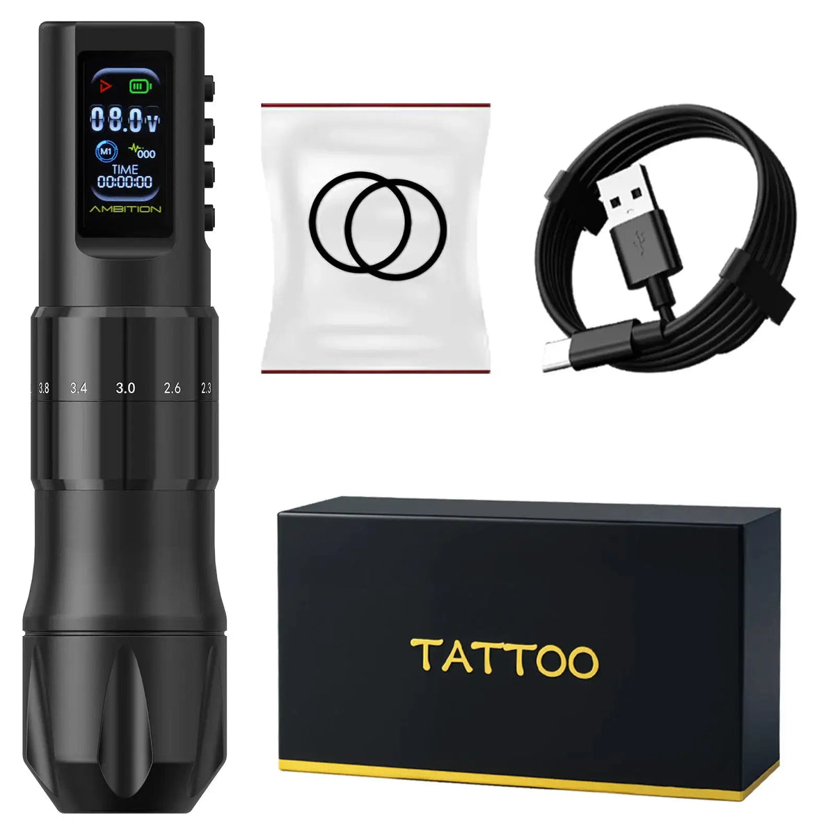 XNET 4 Models 370 Wireless Tattoo Machine Adjustable Strokes 1600mAh Battery Makeup Tattoo Pen Studio For Tattoo Artists