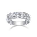 Moissanite Ring in Sterling Silver Double KPBGE