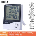 Electronic Temperature Humidity Meter with Clock Indoor Outdoor Weather Station