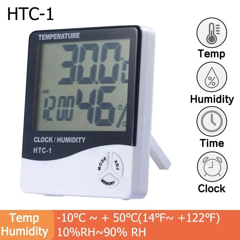 Temperature Humidity Meter With Clock Weather Station