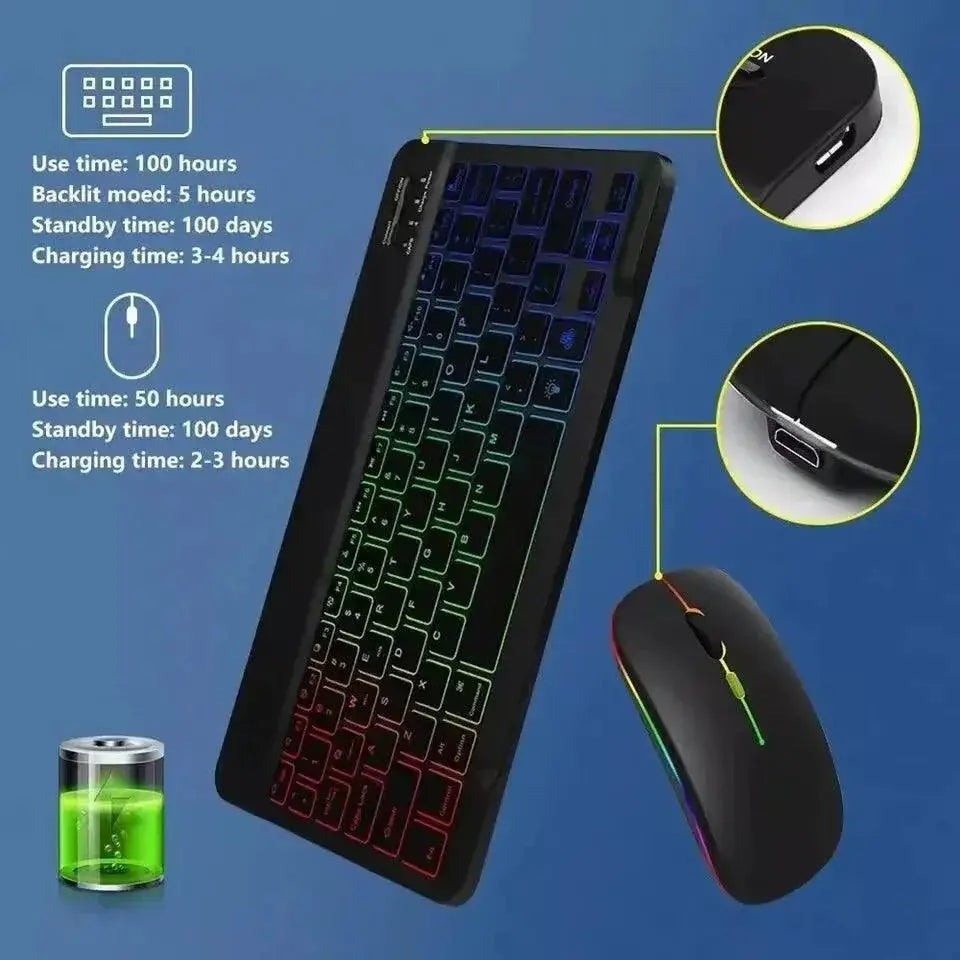 Backlit Bluetooth Keyboard and Mouse Combo for Efficiency