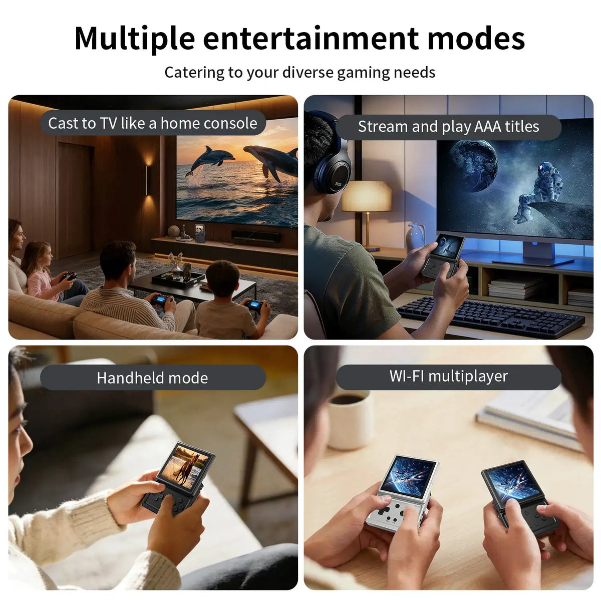 Anbernic RG Rotate Handheld Game Console 3.5" IPS Rotating Screen Android Portable Games Player Supports WIFI AI Streaming Gift