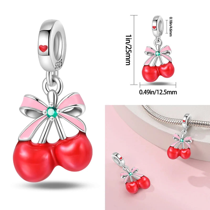 Red Series Charm Beads Sterling