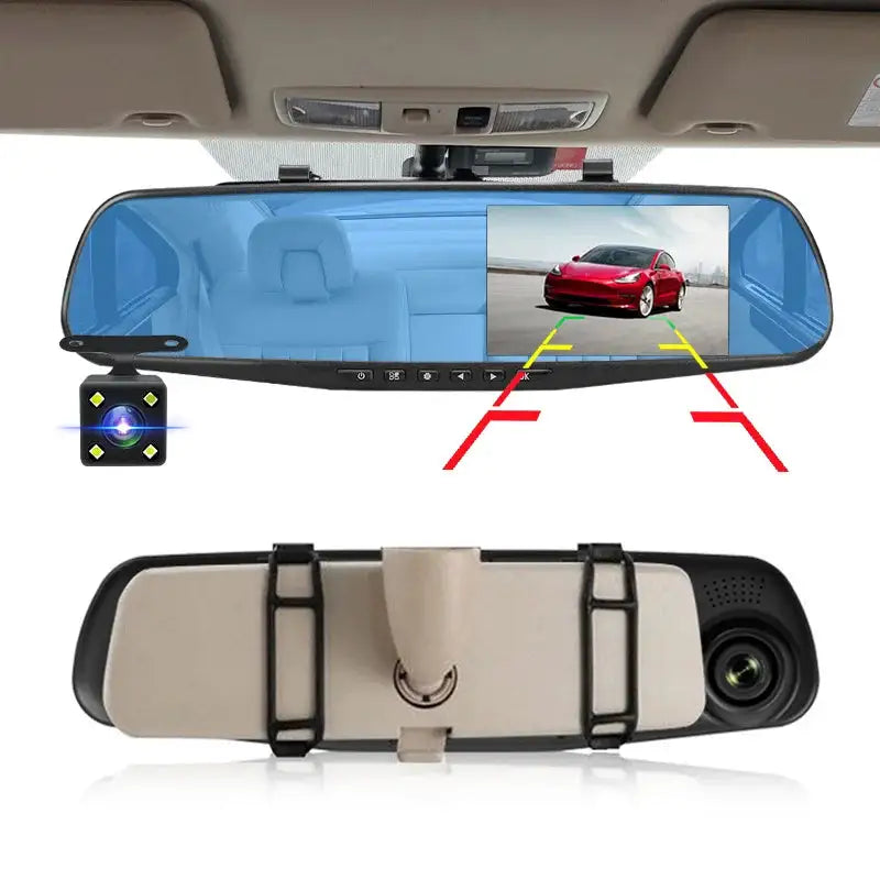 4.3 Inch 1080P Night Vision Camera Dual Lens DVR Rearview Mirror Dashcam Car Dvr Dash Camera Car Video Recorder Auto Bluck Box